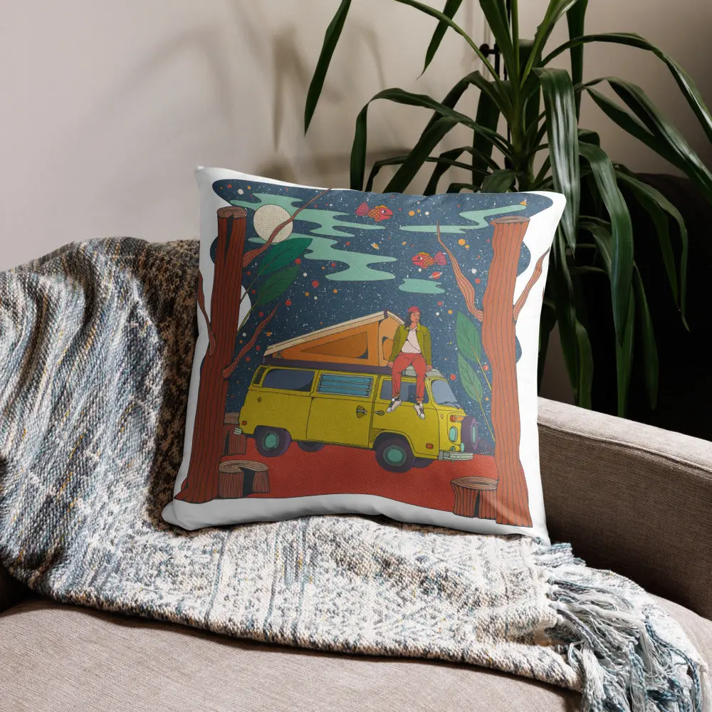 Girl On Bus Pillow - Image 2